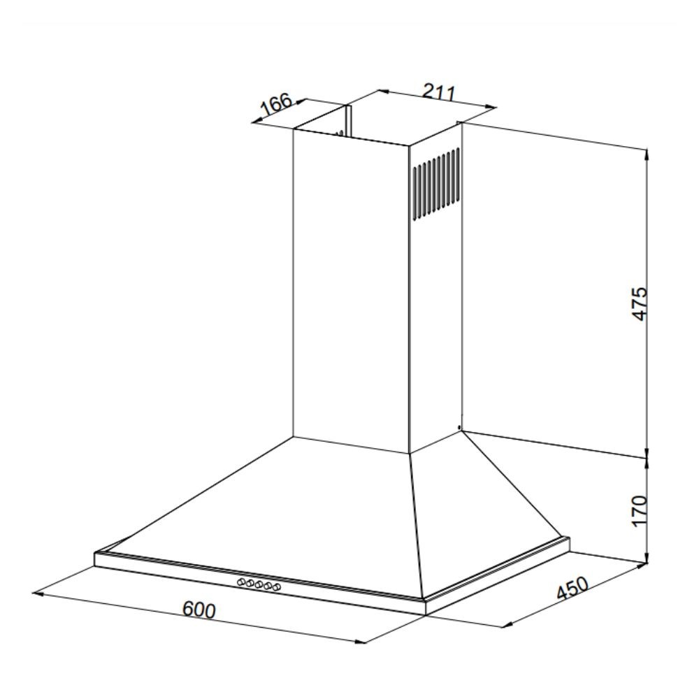 Cappa a piramide 60 cm Eolo60 inox Samet