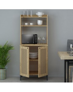 Credenza Alta 2 Ante e Vani a Giorno Zanne Colore Rovere Prezzo