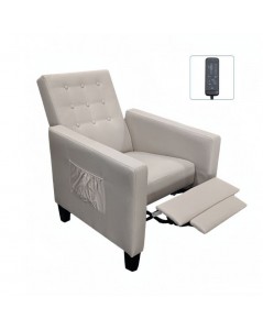 Poltrona recliner con massaggio Malea tessuto beige