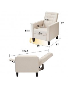 Poltrona recliner con massaggio Malea tessuto beige