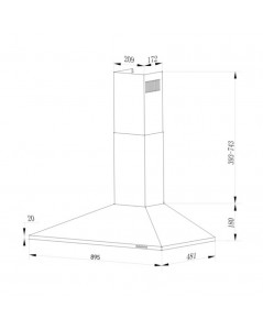 Cappa a Piramide 90 cm Eolo90 Inox Samet Prezzo