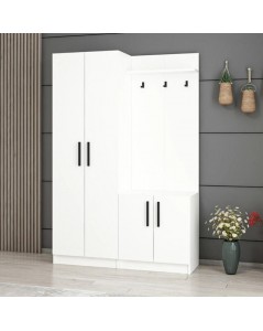 Armadio con Appendiabiti Dante 120x37x180h Colore Bianco Prezzo