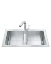 Lavello incasso filotop 2 vasche 86x50 inox Smeg LQR862-2