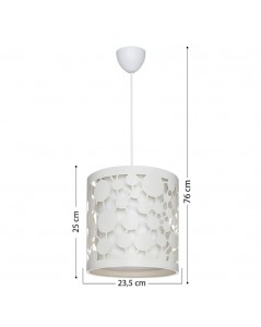 Lampada a Sospensione Paralume Bianco con Intagli Summer Prezzo