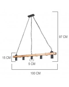 Lampada a Sospensione Rustico Industriale a 5 Luci Lagun Prezzo