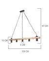 Lampada a sospensione rustico industriale a 5 luci Lagun MDL4854