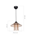 Lampada a sospensione stile vintage diffusore e paralume ambra Inka ASZ1464