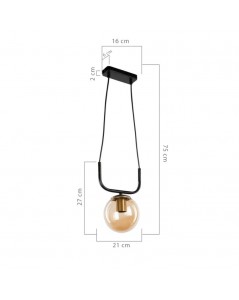 Lampada a Sospensione Stile Minimal Terena ASZ1422 Nera Prezzo