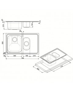 Lavello Incasso 2 Vasche e Gocciolatoio Sinistro 79x50 Smeg Prezzo