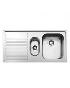 Lavello incasso semifilo 2 vasche e gocciolatoio sinistro 100x50 Smeg LL102S2 inox spazzolato