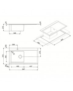 Lavello Incasso 1 Vasca e Gocciolatoio Destro 90x50 Smeg LRX901D