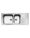 Lavello incasso 2 vasche e gocciolatoio destro 116x50 Smeg LG116D2 inox spazzolato