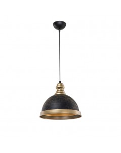 Lampada da soffitto con paralume metallo nero e dettagli oro Astek ASZ1637