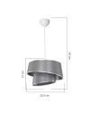 Lampada a sospensione con paralume grigio effetto legno Lima MDL5132