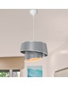 Lampada a sospensione con paralume grigio effetto legno Lima MDL5132