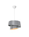 Lampada a sospensione con paralume grigio effetto legno Lima MDL5132