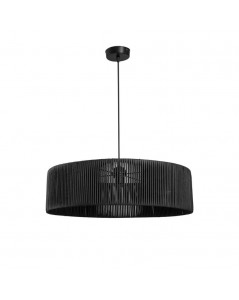 Lampada da soffitto in carta effetto bamboo nero stile rustico Roya ASZ1749