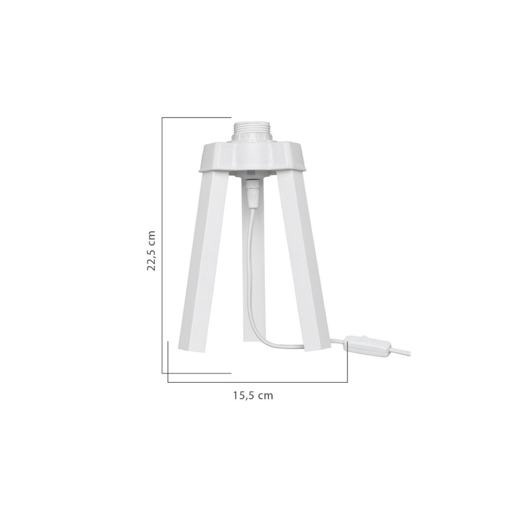 Lampada da tavolo treppiede legno colore bianco Piko MDL4768 22.5H