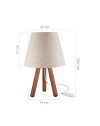 Lampada da tavolo treppiede noce e paralume colore beige Pino ASZ1452