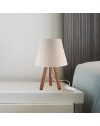 Lampada da tavolo treppiede noce e paralume colore beige Pino ASZ1452