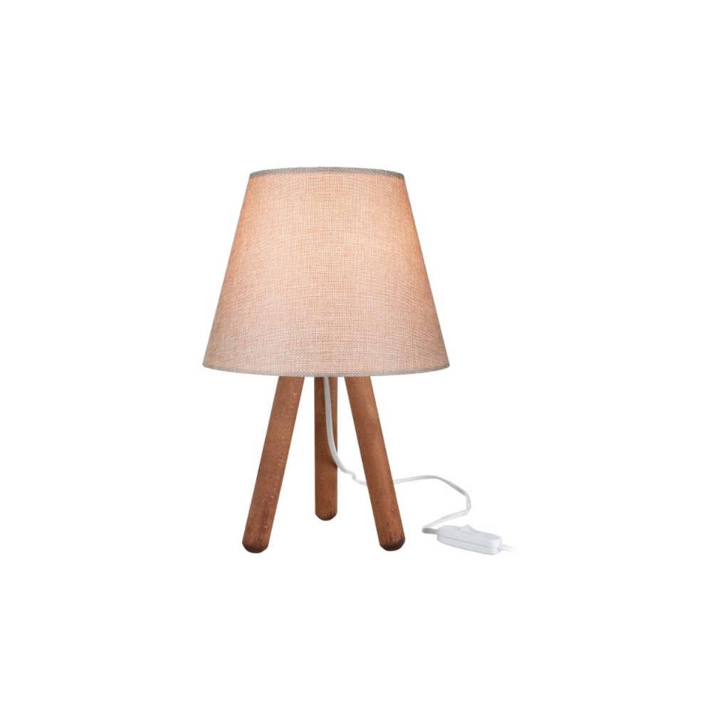 Lampada da tavolo treppiede noce e paralume colore beige Pino ASZ1452