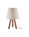 Lampada da tavolo treppiede noce e paralume beige Pino ASZ1452