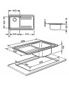 Lavello incasso 1 vasca e gocciolatoio sinistro 86x50 Smeg LE861S2 inox spazzolato