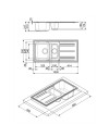 Lavello incasso 2 vasche e gocciolatoio reversibile 100x50 Smeg LZ102TT colore titanio