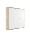 Armadio 4 ante rovere e frontali bianco Sara 196x49x208H