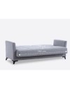 Divano 3 posti funzione letto e contenitore Loren tessuto grigio 210x82x88H