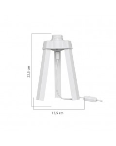 Lampada da tavolo treppiede bianco e paralume tessuto colore beige PIKOBI2634