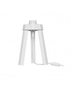 Lampada da tavolo treppiede bianco e paralume tessuto colore beige PIKOBI2634