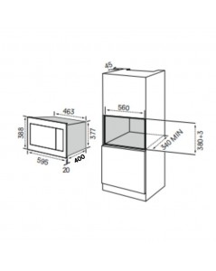 Forno microonde incasso Master Kitchen MKMW3820PRBK nero