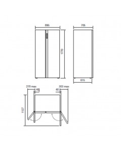 Frigorifero 510 litri NO FROST side by side Master Kitchen MKRF510SBSNFEHEXS acciaio inox classe E