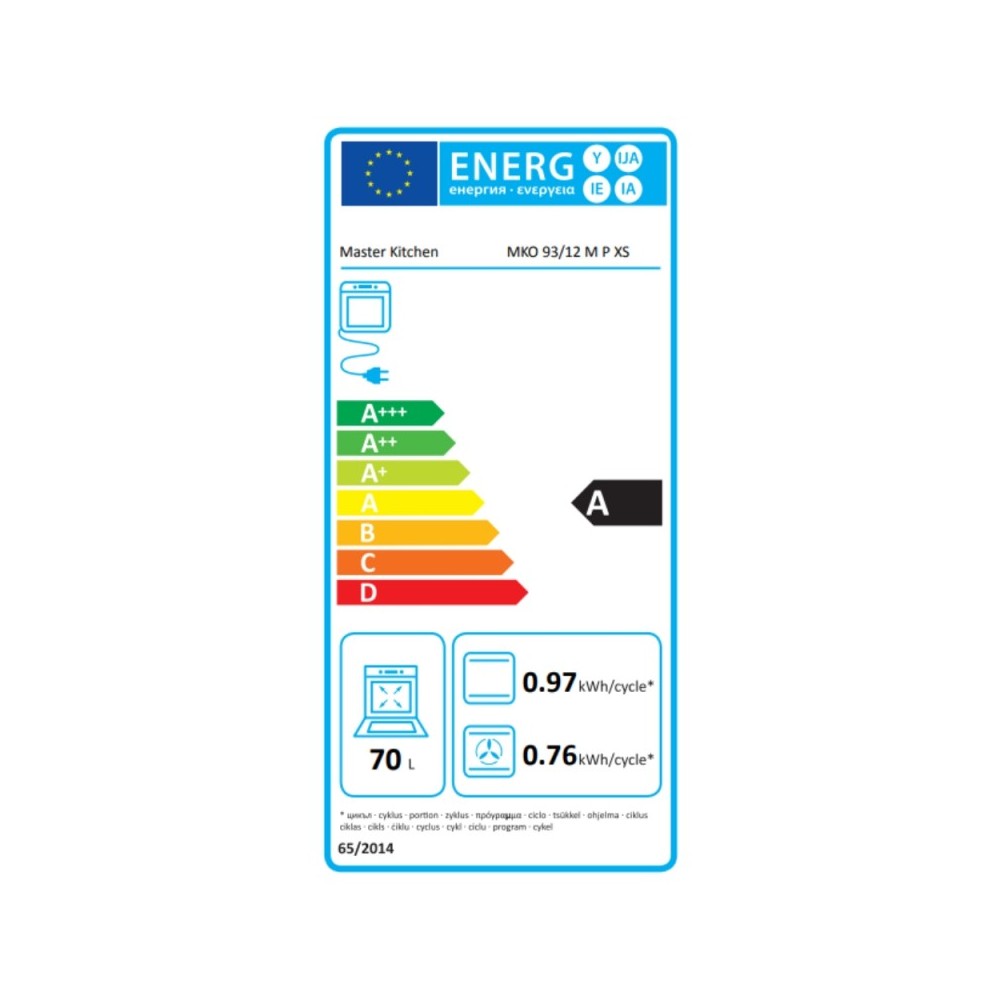 Forno a microonde Master Kitchen MKMWFS23GDBK 23 LT nero