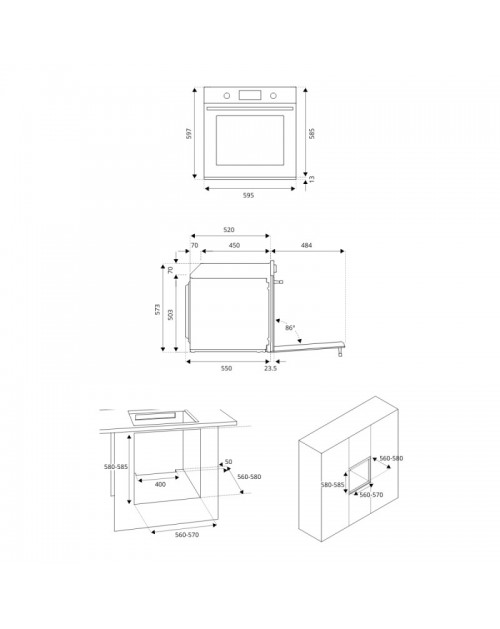 Forno incasso multifunzione elettrico Bertazzoni F6011PROPTN nero classe A++