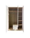 Armadio 3 ante 2 cassetti rovere sonoma bianco Nepo 118,5x54 x196,5H