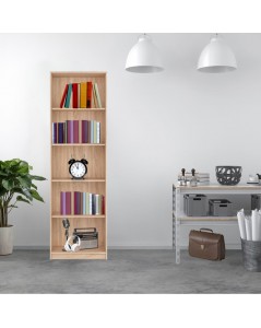 Libreria 5 ripiani colore teak Himalaya 90x33,8x210H