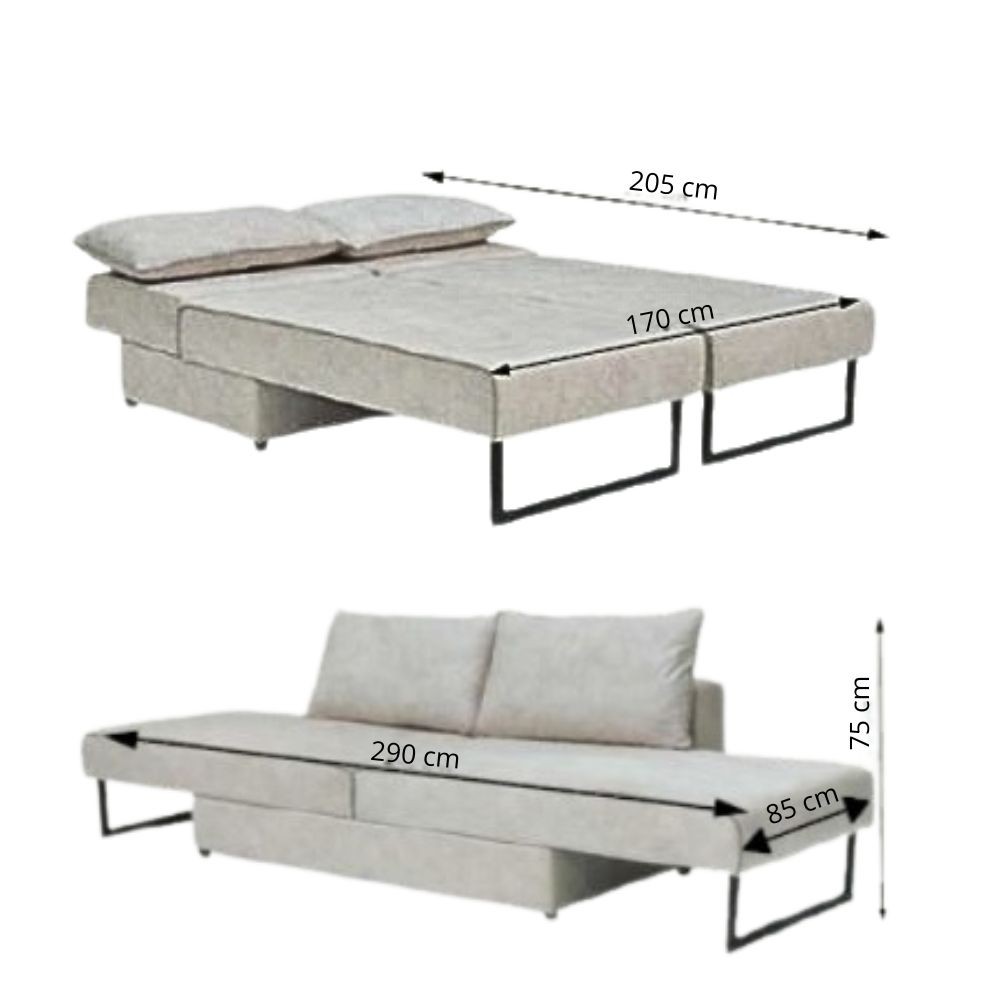 divano letto 3 posti con chaise longue