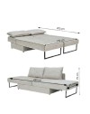 Divano 3 posti modulare con chaise longue trasformabile in letto Armada grigio 290x85x75H