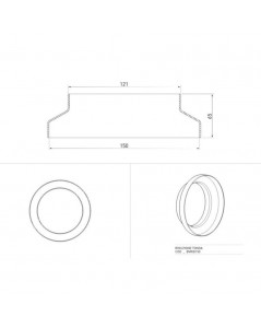 Riduzione tonda da 150 mm a 125 mm per tubo aspirazione cappa BVRID150