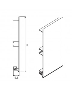 Zoccolo per cucina alluminio H12 4 mt ZOCCH12ALL