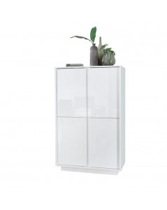 Mobile contenitore 4 ante bianco lucido Ice 92x43x145H