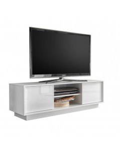 Mobile porta TV 2 ante e vano a giorno bianco lucido Ice 139x43x44H