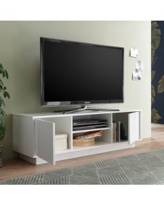 Mobile porta TV 2 ante e vano a giorno bianco lucido Ice 139x43x44H