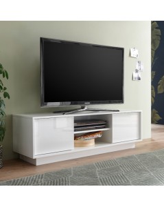 Mobile porta TV 2 ante e vano a giorno bianco lucido Ice 139x43x44H