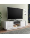 Mobile porta TV 2 ante e vano a giorno bianco lucido Ice 139x43x44H