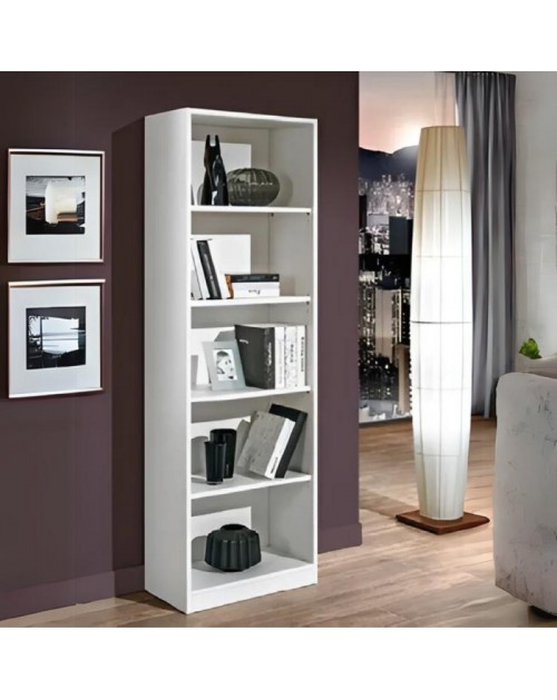 Libreria 5 ripiani Indiana 60x33x186H colore bianco larice