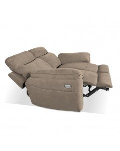 Divano 2 posti recliner elettrico tessuto cappuccino Boston 160x100x102H