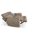 Divano 2 posti recliner elettrico tessuto cappuccino Boston 160x100x102H